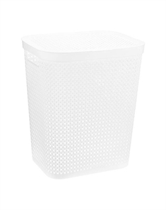 Корзина для белья Пирула 55л 44x35,5x52см пластик белый Idea