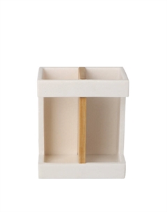 Стакан для зубных щеток VITARTA Square двойной полирезин белый Vitarta