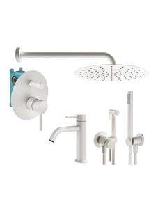 Комплект гигиенического смесителя с верхним душем IXO KITZXO18BO53 белый матовый Plumberia selection