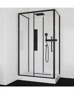 Душевая кабина 120x80 AMI120 стекло прозрачное, профиль черный Ceruttispa