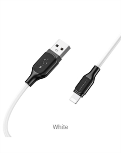 Кабель Lightning 8-pin-USB, 2.4A, 1м, белый Borofone Encore BX42 (6931474736734)