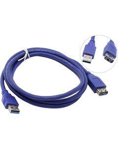 Кабель-удлинитель USB(Am)-USB(Af), 1.8 м, синий, (VUS7065-1.8M) Vcom