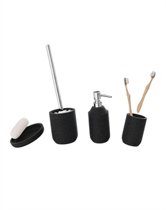 Стакан для ванной Fora Twister Black настольный полирезин черный (FOR-TWR044BL)