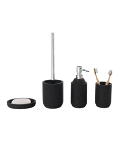 Ершик для унитаза Fora Twister напольный полирезин/металл черный (FOR-TWR025BL/5355)