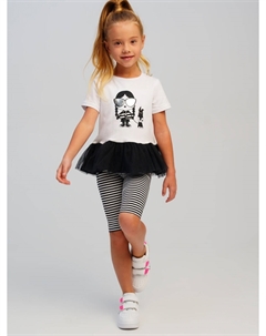 Комплект трикотажный брюки леггинсы укороченные фуфайка футболка Playtoday