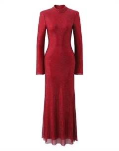 Платье с отделкой стразами Self-portrait