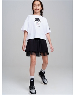 Комплект трикотажный для девочек: фуфайка (футболка), шорты Playtoday tween