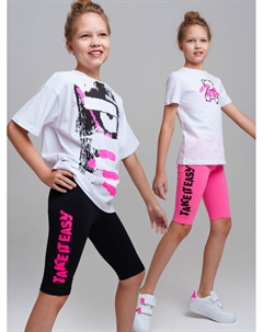 Брюки трикотажные для девочек (легинсы укороченные), 2 пары в комплекте Playtoday tween