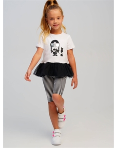 Комплект трикотажный для девочек: брюки (легинсы укороченные), фуфайка (футболка) Playtoday kids