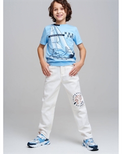 Брюки текстильные джинсовые для мальчиков Playtoday tween