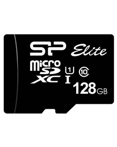 Карта памяти microSDXC UHS-I 128 ГБ, 75 МБ/с, Class 10, SP128GBSTXBU1V10, 1 шт., без адаптера Silicon power