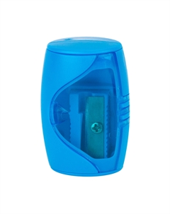 Точилка - бочонок "" с контейнером, голубая Цветик