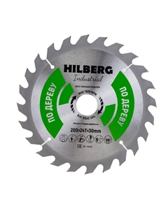 Диск пильный Industrial HW200, дерево, 200*30*24Т Hilberg