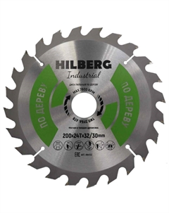 Диск пильный Industrial HW203, дерево, 200*32/30*24Т Hilberg