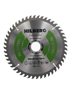 Диск пильный Industrial HW204, дерево, 200*32/30*48Т Hilberg