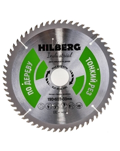 Диск пильный Industrial HWT192, Дерево, тонкий рез, 190*30*60Т Hilberg