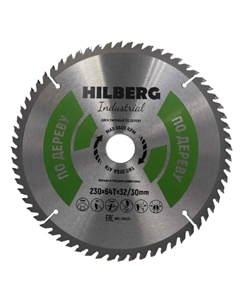 Диск пильный Industrial HW239, дерево, 230*32/30*64Т Hilberg