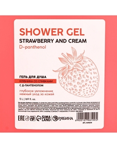 Гель для душа, 5 л, аромат клубники со сливками Сима-ленд