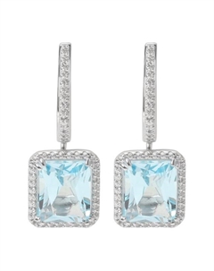 Серьги-багеты с голубыми топазами Secrets jewelry