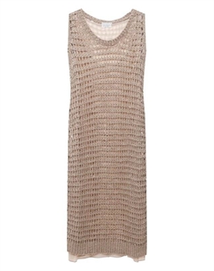 Платье изо льна и хлопка Brunello cucinelli