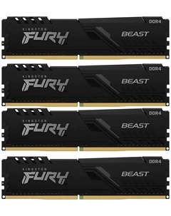Оперативная память Kingston DDR4 128GB (4x32Gb) 3600MHz FURY Beast Black Gaming Memory (KF436C18BBK4/128)