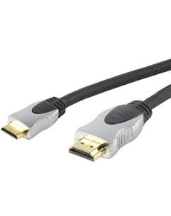 Кабель-переходник (адаптер) Mini HDMI(19M)-HDMI(19M) 4K, v1.4/1.4, экранированный, 5 м, черный (BHP-MINHDMI-5) Buro