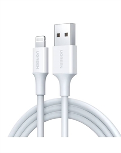 Кабель USB(Am)-Lightning 8-pin(M), MFi, быстрая зарядка, 2.4А, 1 м, белый, UGREEN US155 (20728) Ugreen