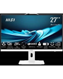 Моноблок MSI Pro AP272P 14M 27" 1920x1080, Intel Core i5-14400 2.5 ГГц, 8Gb RAM, 512Gb SSD, WiFi, BT, Cam, без ОС, белый, клавиатура, мышь (9S6-AF8322-814) Msi