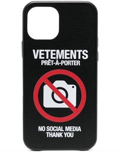 VETEMENTS чехол No Social Media для iPhone 12 Pro, черный Vetements