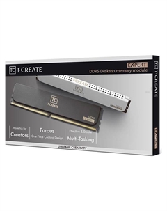 Оперативная память Team Group T-Create Expert 32Гб (2 х 16 Гб), UDIMM DDR5, 6400 МГц, черный, CTCED532G6400HC32ADC01 Team group