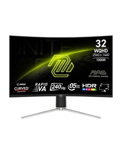 Монитор игровой MSI MAG 325CQRXF E2, 31.5", 2560x1440, 240 Гц, Rapid VA, черный Msi