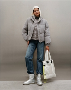 Серебристые женские дутики Lite by mascotte