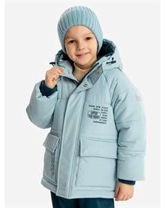 Куртка зимняя водоотталкивающая с капюшоном и манжетами голубая для мальчика, Голубой Button blue