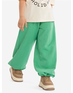 Джоггеры с поясом на резинке и регулировкой ширины брючин зеленые для девочки, Зеленый Button blue