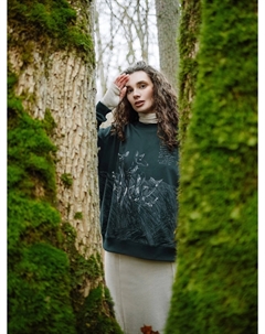 Свитшот женский зеленый с принтом Mark formelle