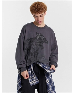 Свитшот мужской серый с принтом Mark formelle