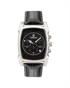 Часы наручные кварцевые мужские, календарь, хронограф, d-4.5 см, ремешок l-24 см, светящиеся, 3atm 9 Nobrand