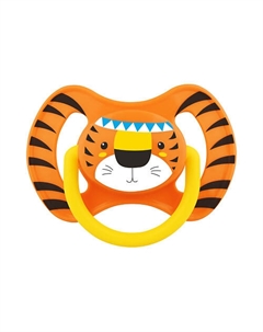 Пустышка латексная со скошенным соском, тигр, с 6 месяцев Lubby