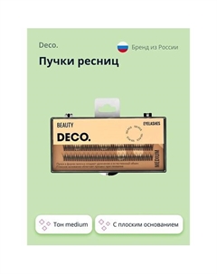Пучки ресниц с плоским основанием в форме галочки Deco