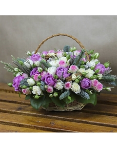 Зимняя корзинка из кустовых роз Florpro