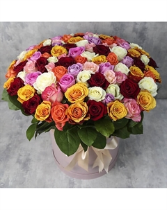 Коробка из 101 розы King Size «Розы микс» Florpro
