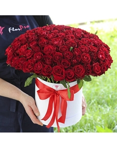 101 красная роза в коробке Florpro