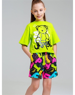 Комплект трикотажный для девочек: фуфайка (футболка), шорты Playtoday tween