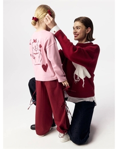 Лонгслив оверсайз с принтом для девочек Sela