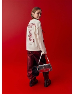 Лонгслив оверсайз с принтом для девочек Sela