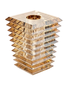 Ваза-подсвечник 19см, цвет янтарный Garda decor