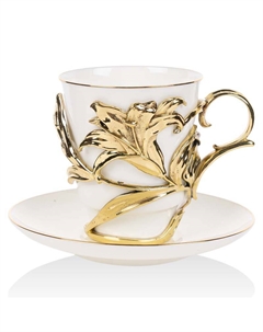 Чашка чайная в подстаканнике ИФЗ Цветы. Лилия Город подарков