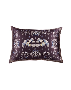 Наволочка Сказки Мезенская роспись в ежевично-черном 50х70см Mollen