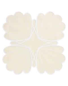 Салфетка сервировочная Витраж лен бежевый, вышивка белая Amitile