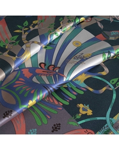 Наволочка Сказки. Алконост в темно-бирюзовом, сатин Mollen